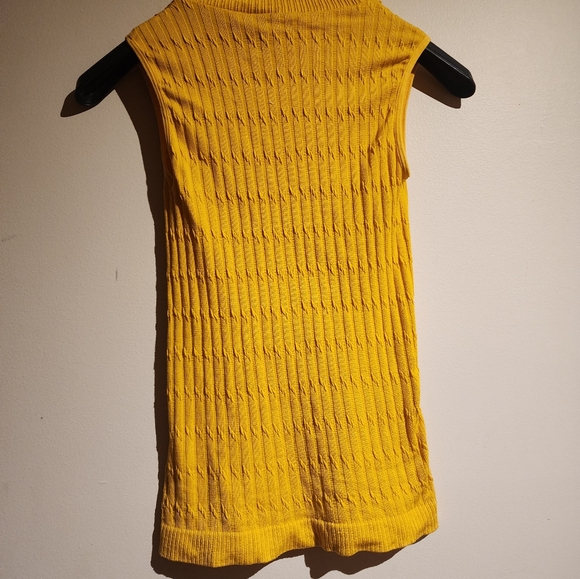 Yellow Sleeveless Ribbed Knit Mock Neck Sweater from Nordstrom Rack - Picture 5 of 8